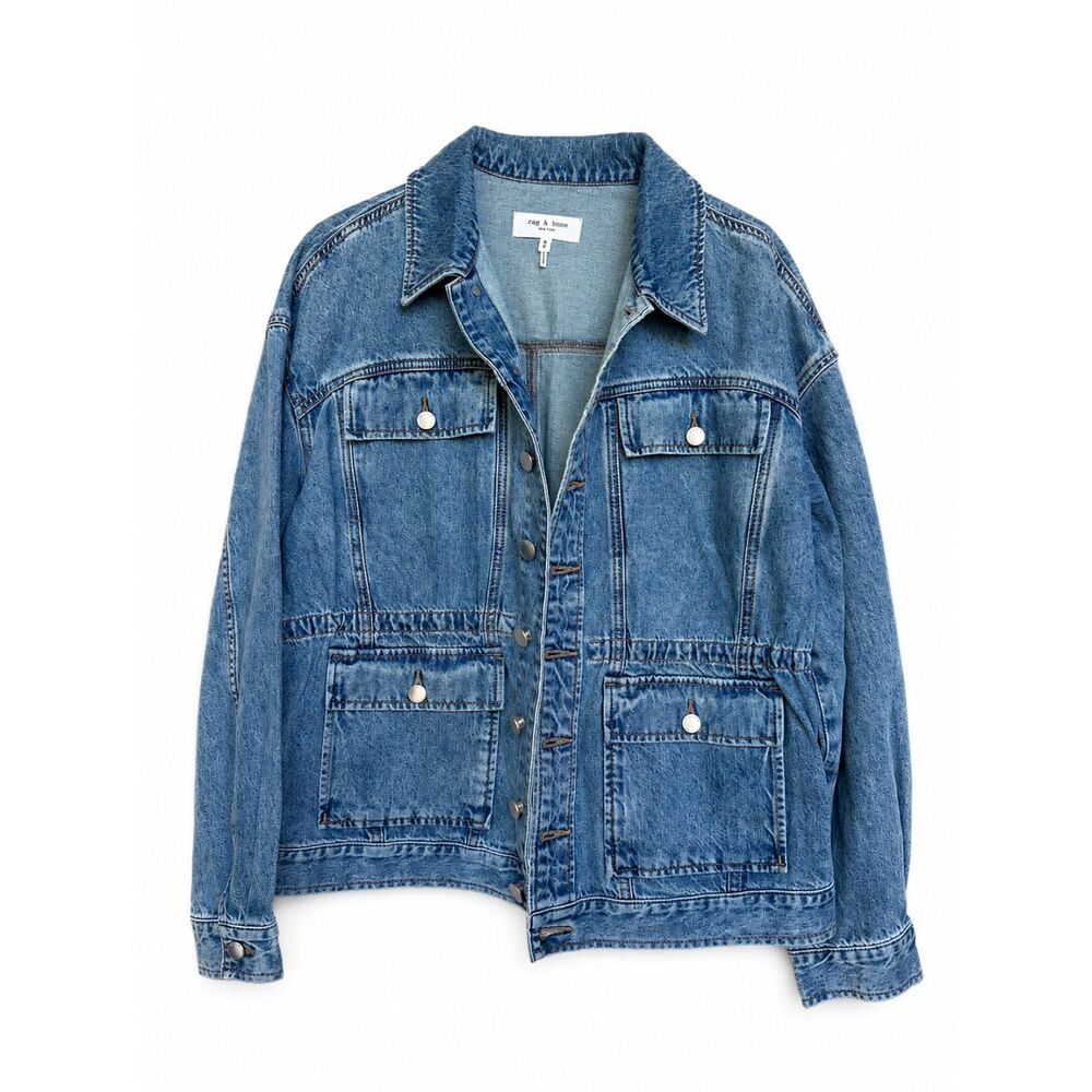NWOT Rag & Bone Amy Cinched Denim Jacket Sz M - Picture 2 of 6